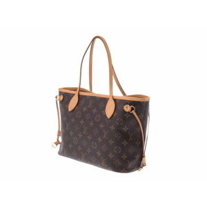 Louis Vuitton leather handbag Monogram Neverfull brown